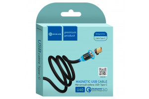 Кабель TYPE-C U40 QC3.0 2.4A 1M (магнитный) черный DREAM