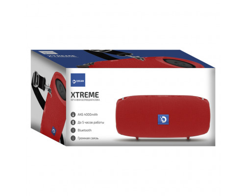 Колонка BLUETOOTH XTREME (AUX, microSD, USB) красный DREAM (на русском) (ски (скидка 40 процентов)