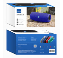 Колонка BLUETOOTH CHARGE 3 синий (FM, AUX, microSD, USB, Power Bank 1500 mah,12W) DREAM (на русском) (скидка 10 процентов)