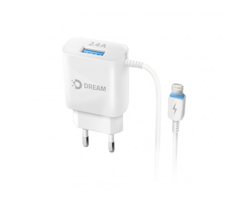 СЗУ SM05 USB 2.4A LIGHTNING 1М белый DREAM ТЕХПАК (скидка 30 процентов)